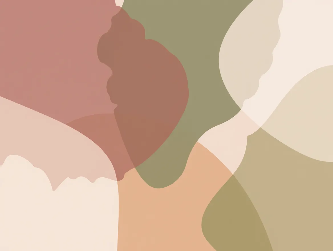 Abstract composition of soft overlapping shapes representing balanced and relaxed approach to daily nutrition